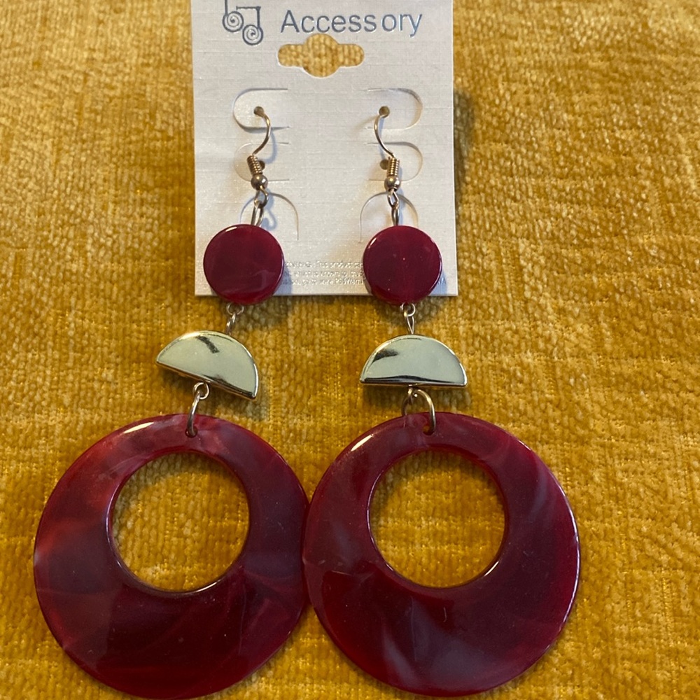 Red and gold costume jewelry earrings